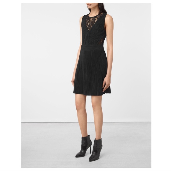 ALLSAINTS BLACK SLEEVELESS MINI DRESS - Picture 8 of 8